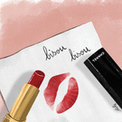 Baiser rouge et douceur &eacute;crite d'amour